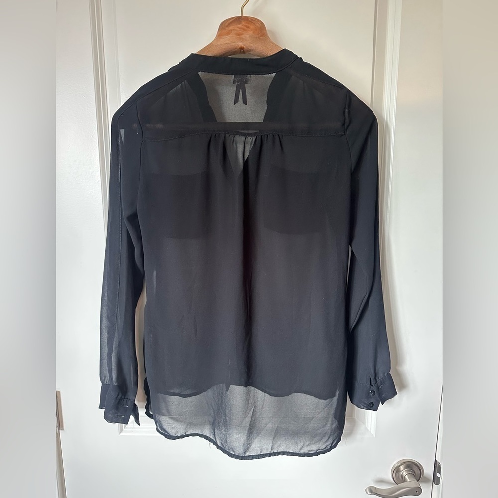Dynamite sheer black long sleeved shirt - Picture 2 of 3